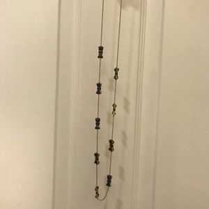 Kate Spade black n gld enamel bow station necklace
